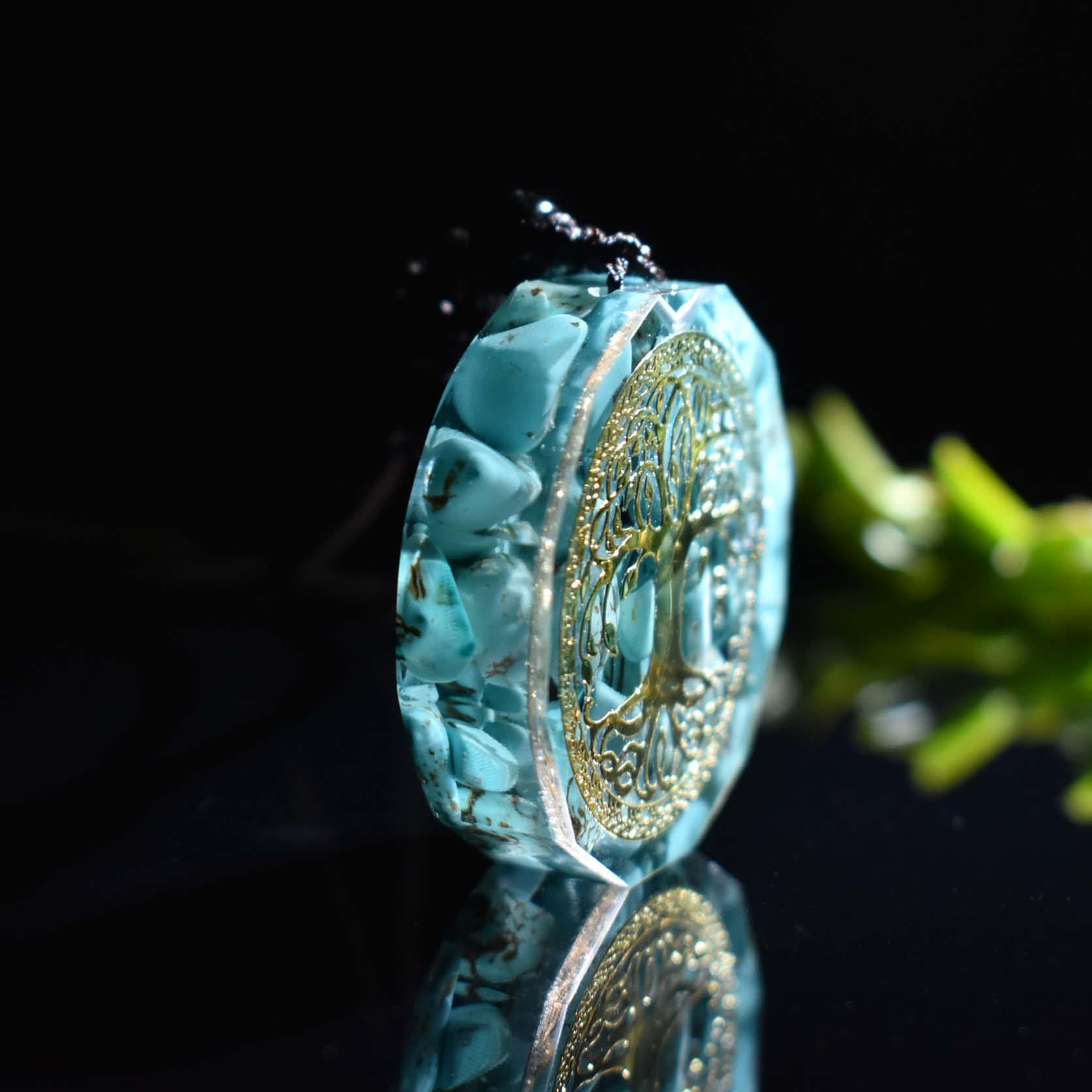 Orgonite Tree of Life Turquoise Necklace - Wyvern's Hoard