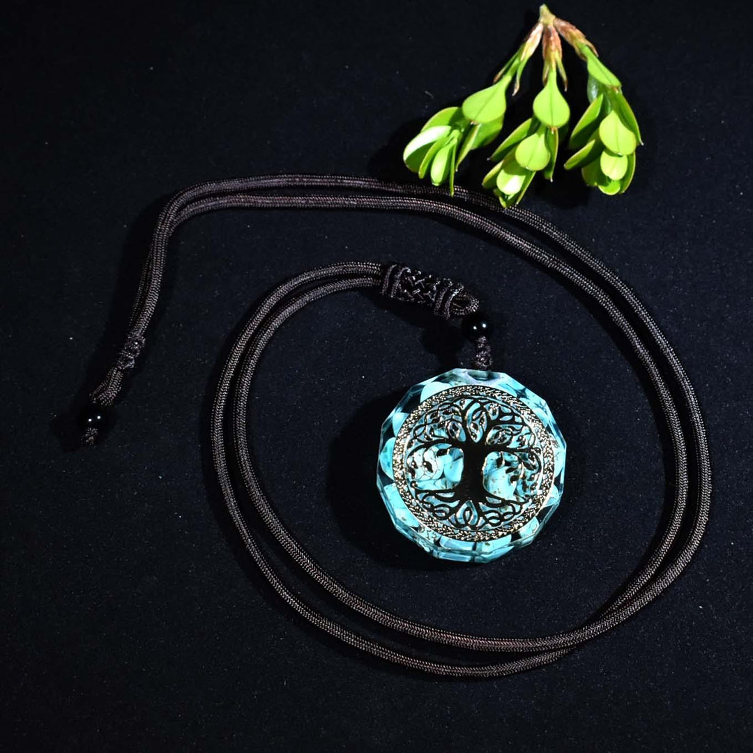Orgonite Tree of Life Turquoise Necklace - Wyvern's Hoard