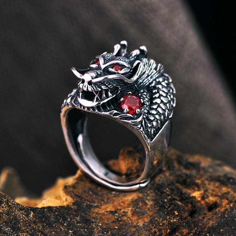 The Underworld Guardian Dragon Sterling Silver Ring