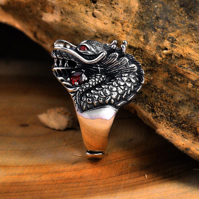The Underworld Guardian Dragon Sterling Silver Ring