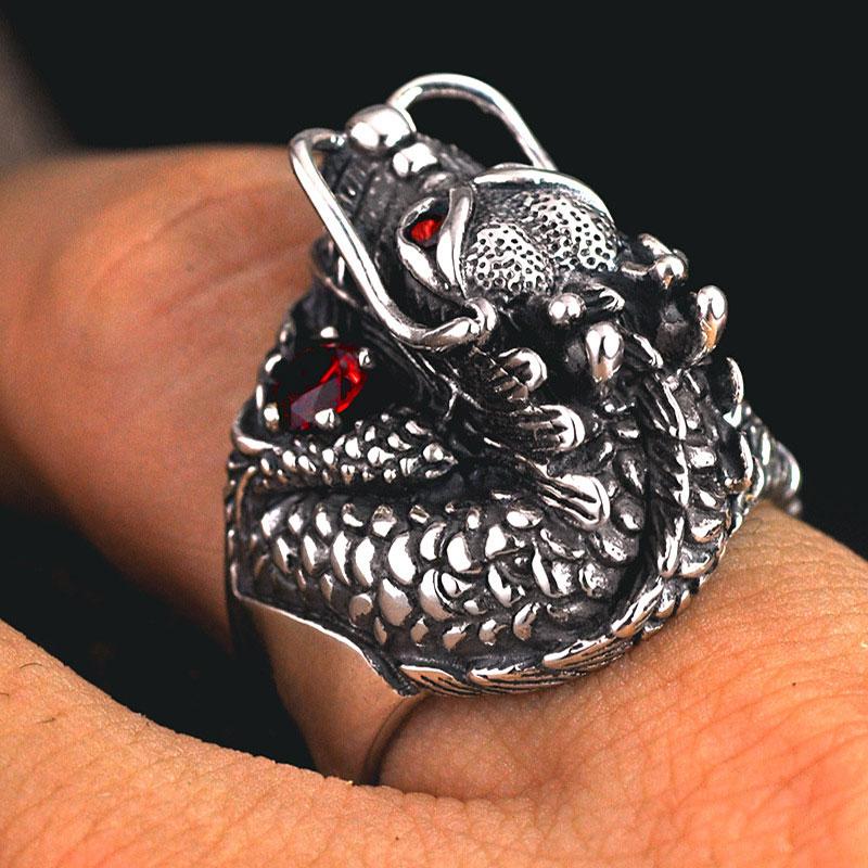The Underworld Guardian Dragon Sterling Silver Ring