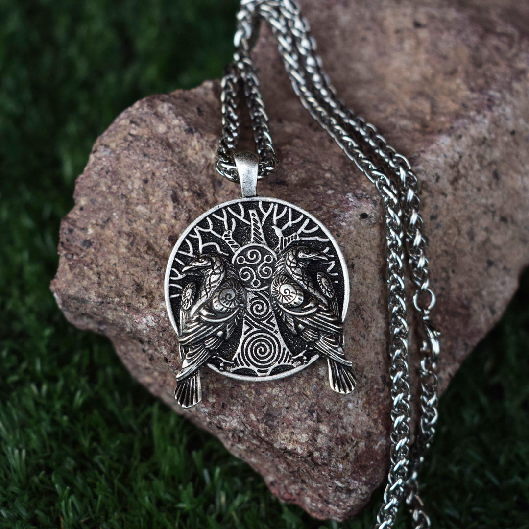 Huginn, Muninn 3D Necklace - Wyvern's Hoard