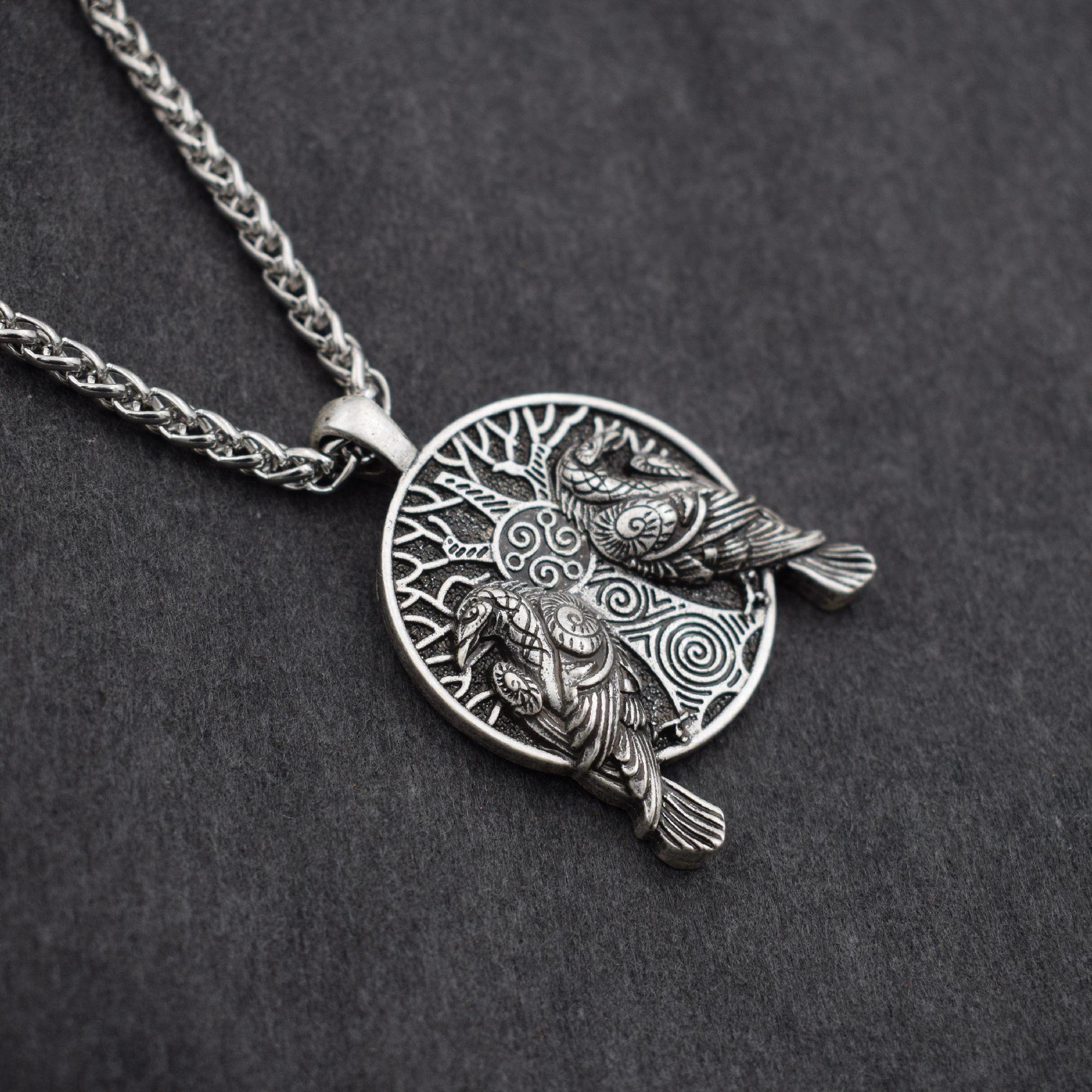 Huginn, Muninn 3D Necklace - Wyvern's Hoard