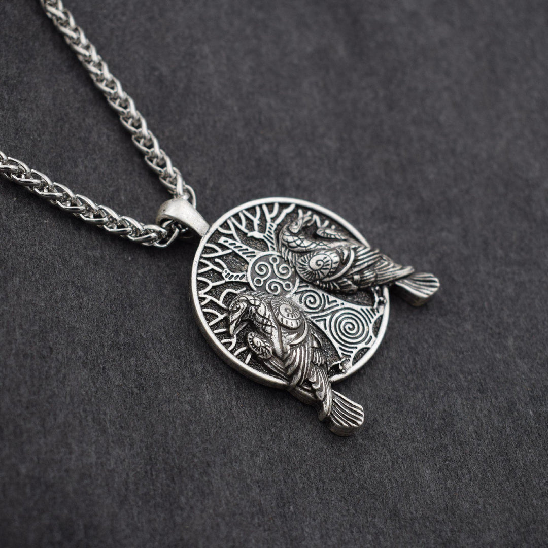 Huginn, Muninn 3D Necklace - Wyvern's Hoard