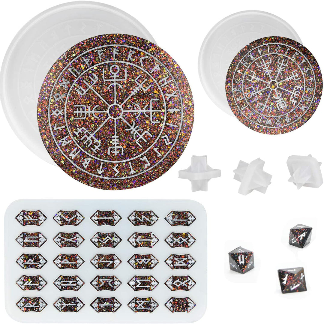 Elder Futhark Runes & Vegvísir Silicone Molds