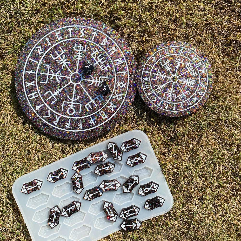 Elder Futhark Runes & Vegvísir Silicone Molds
