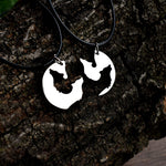 Howling Wolves Silhouette Couple Necklaces
