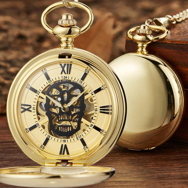 Hollow Skull Mechanical Pocket Watch - Wyvern's Hoard