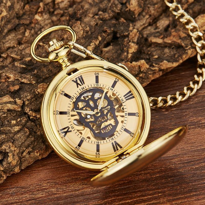 Hollow Skull Mechanical Pocket Watch - Wyvern's Hoard