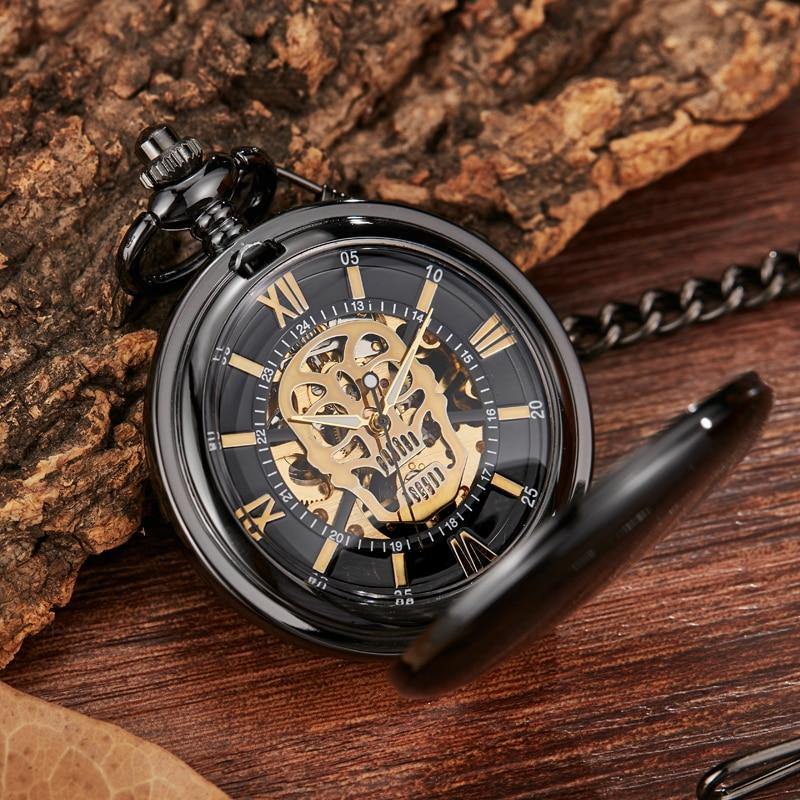 Hollow Skull Mechanical Pocket Watch - Wyvern's Hoard