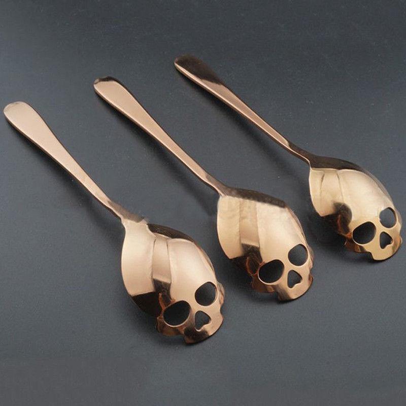 Skull Stainless Steel teaspoons (4 pieces) - Wyvern's Hoard