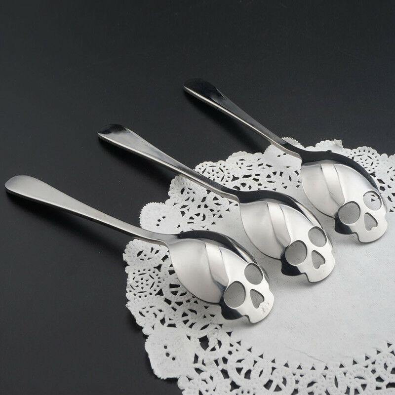 Skull Stainless Steel teaspoons (4 pieces) - Wyvern's Hoard