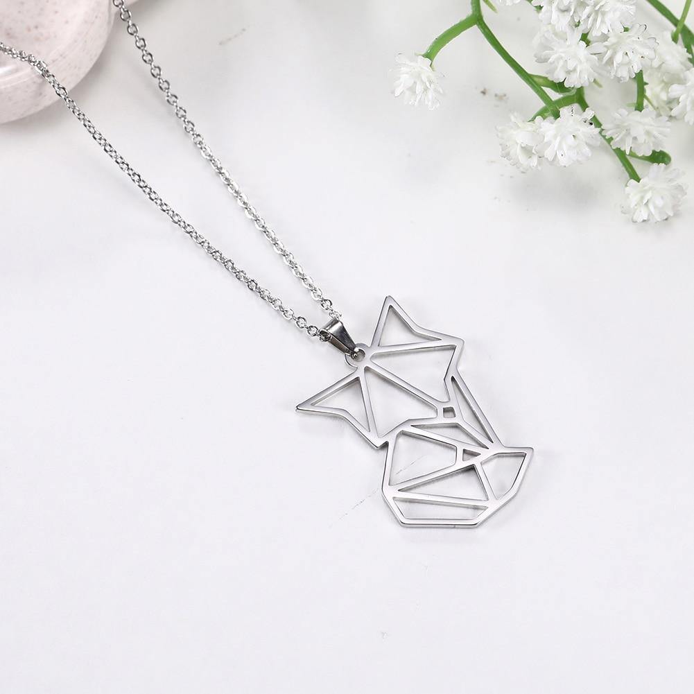 Geometric Baby Fox Necklace - Wyvern's Hoard
