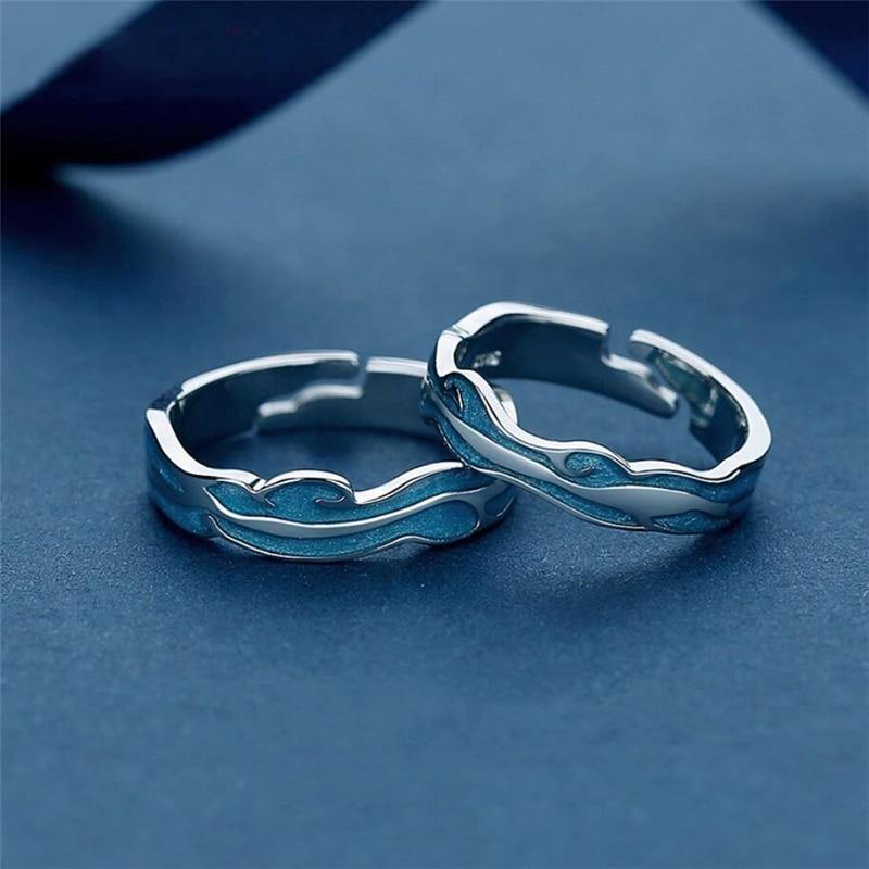 Across the Ocean Couple Rings - Wyvern's Hoard
