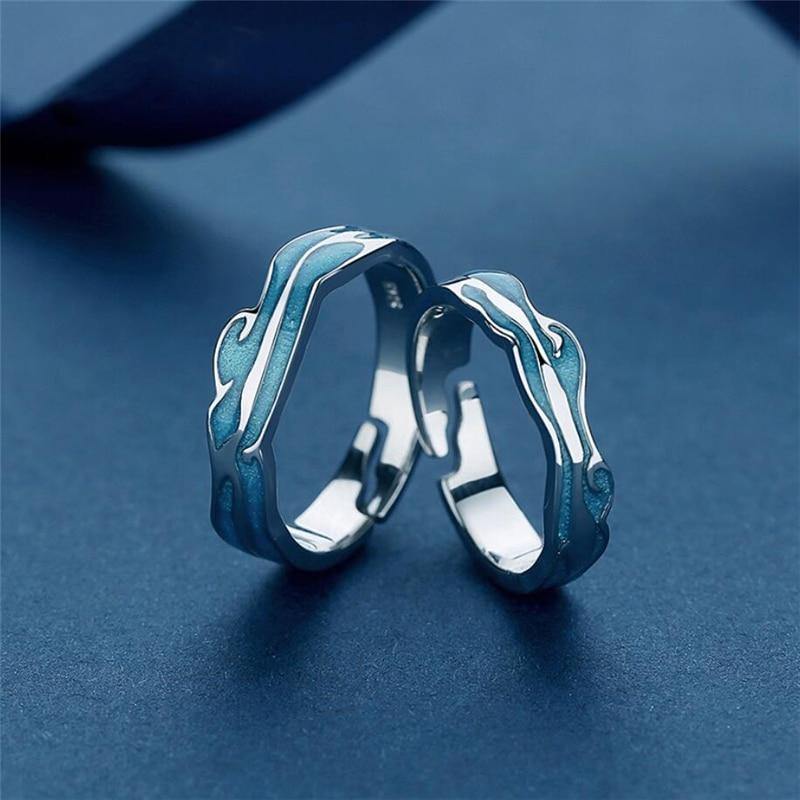 Across the Ocean Couple Rings - Wyvern's Hoard