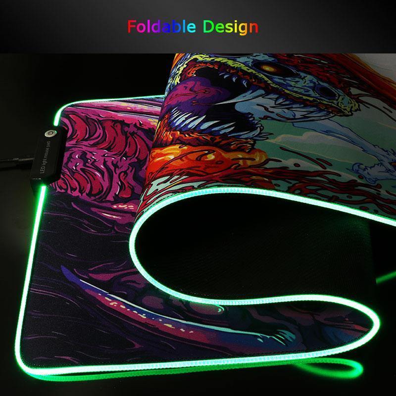 The Dragon RGB LED Mouse Mat - Wyvern's Hoard