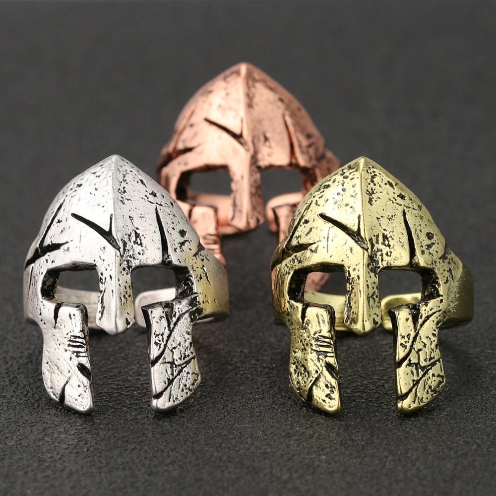 Battle-Worn Spartan Helmet Ring - Wyvern's Hoard