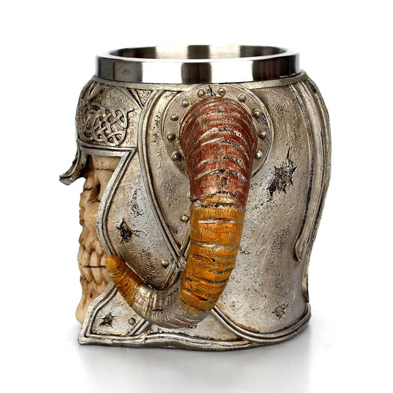 Viking Warrior Horned Skull Tankard