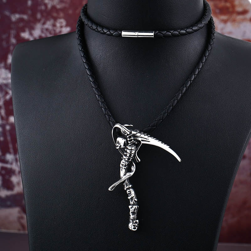 The Reaper's Bone Scythe Necklace