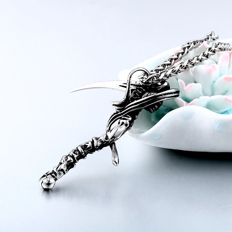 The Reaper's Bone Scythe Necklace