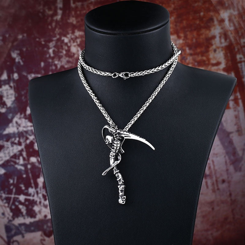 The Reaper's Bone Scythe Necklace