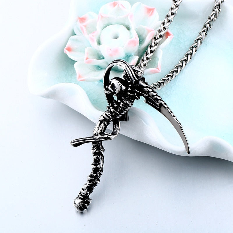 The Reaper's Bone Scythe Necklace