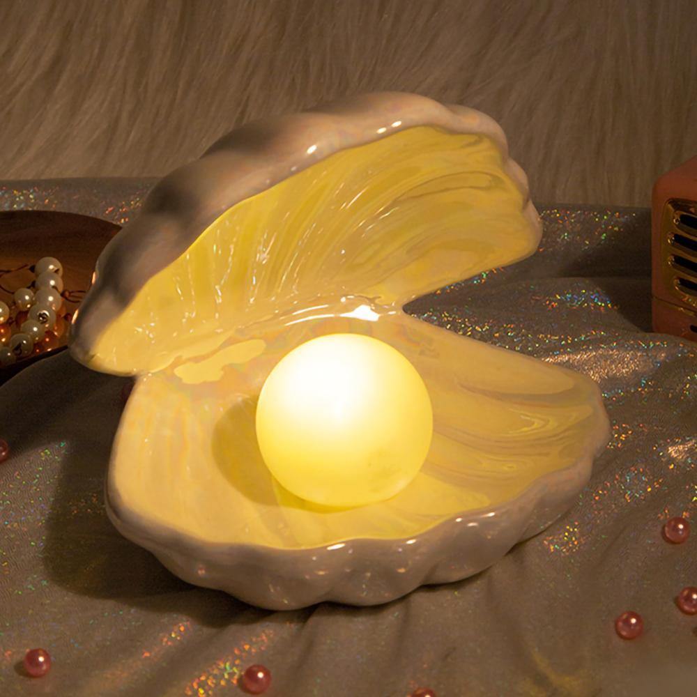 Mother of Pearl Ceramic Night Lamp - Wyvern's Hoard