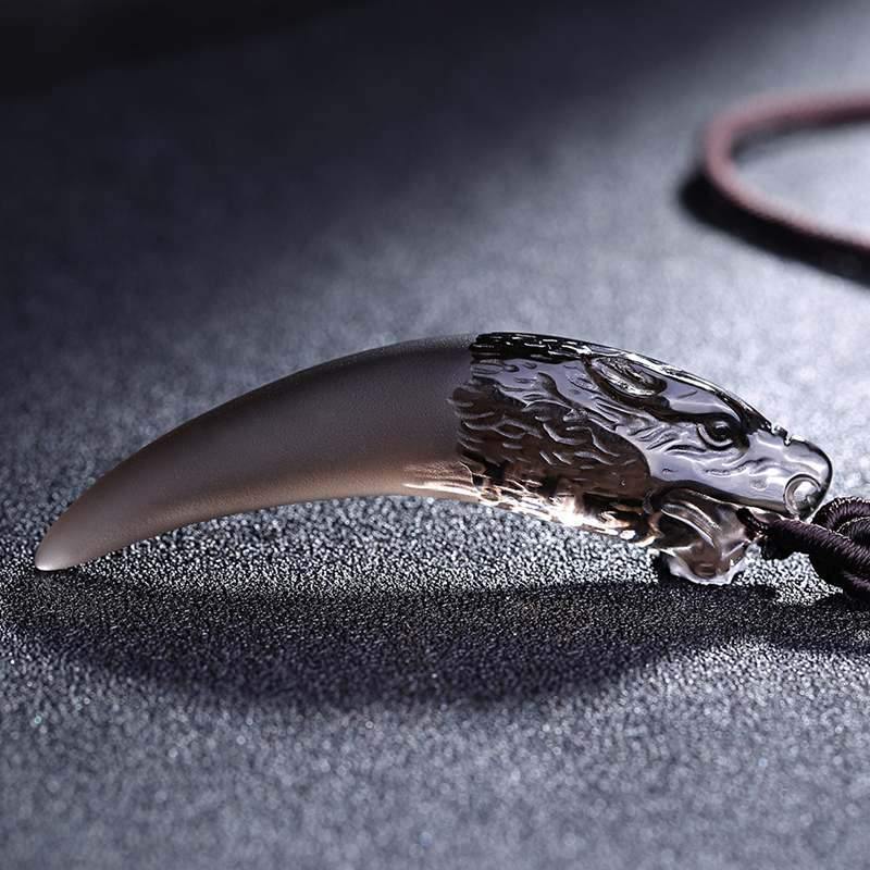 Carved Obsidian Wolf Fang - Wyvern's Hoard