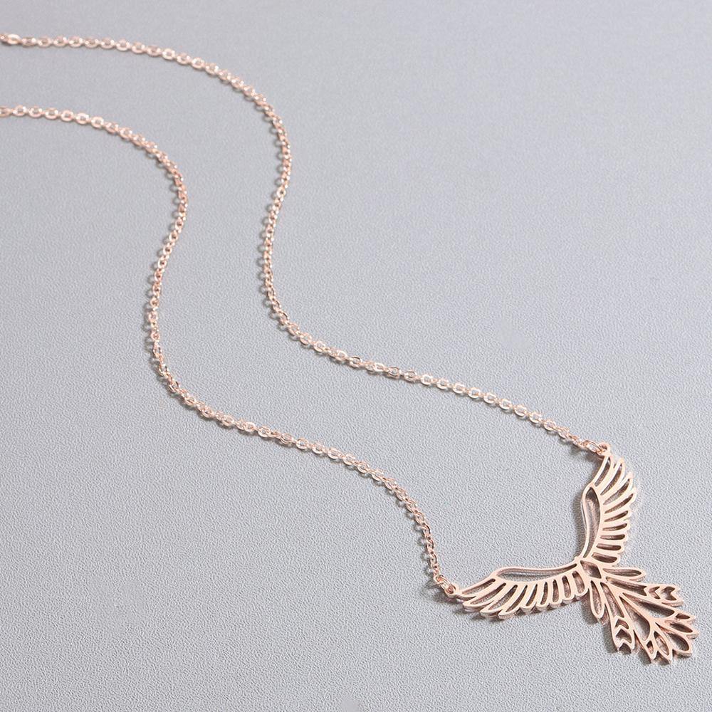 Geometric Phoenix Stainless Steel Necklace - Wyvern's Hoard