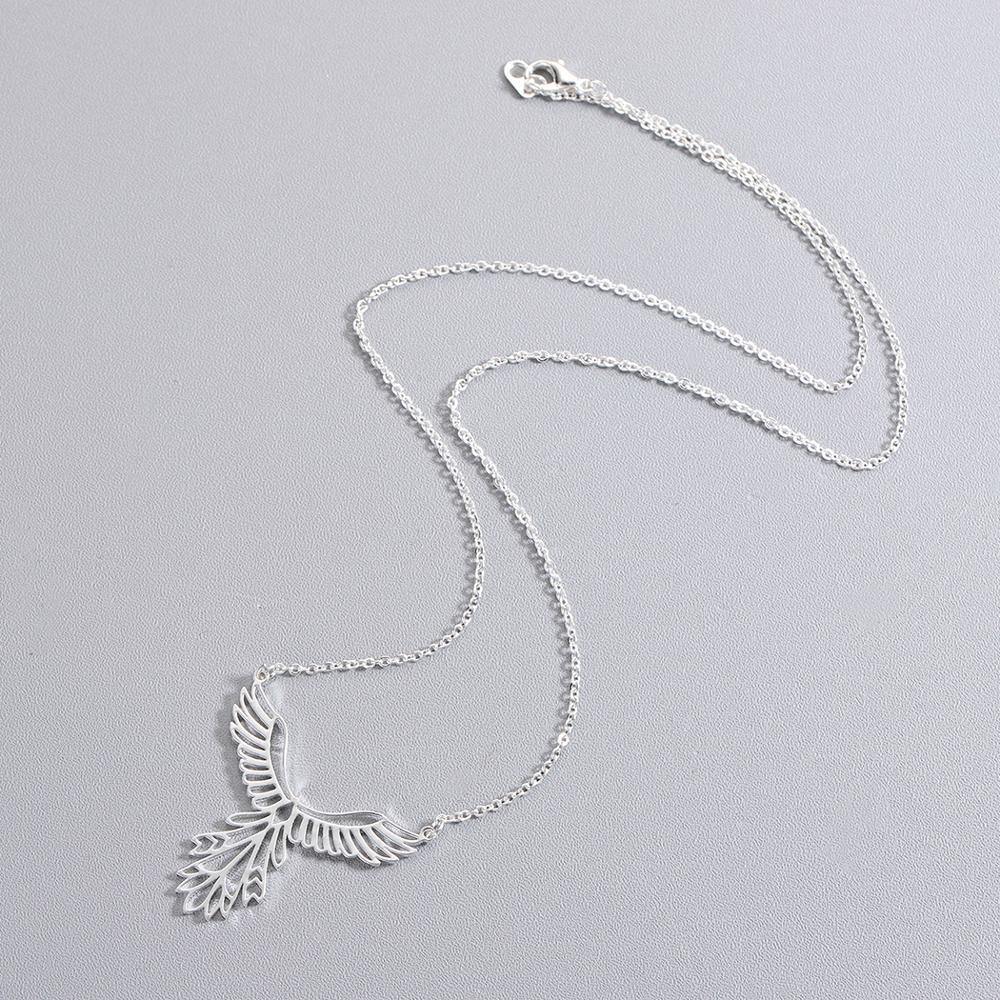 Geometric Phoenix Stainless Steel Necklace - Wyvern's Hoard