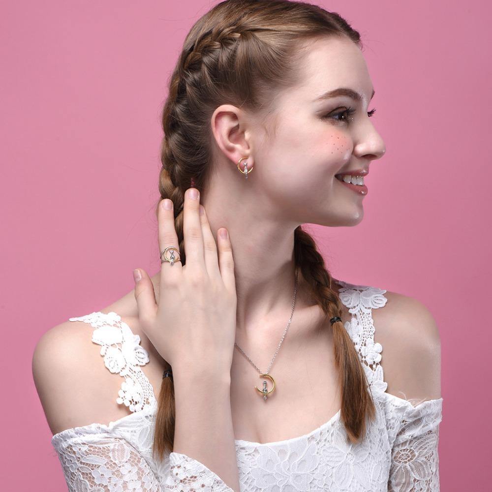 The Cat And The Moon Sterling Silver Adjustable Ring - Wyvern's Hoard