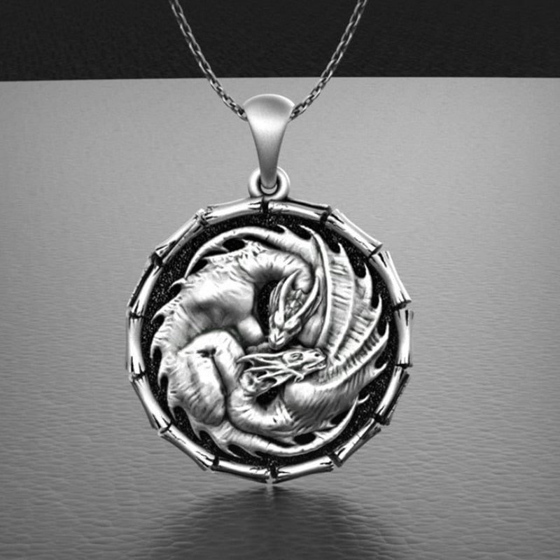 Mating Dragons Necklace