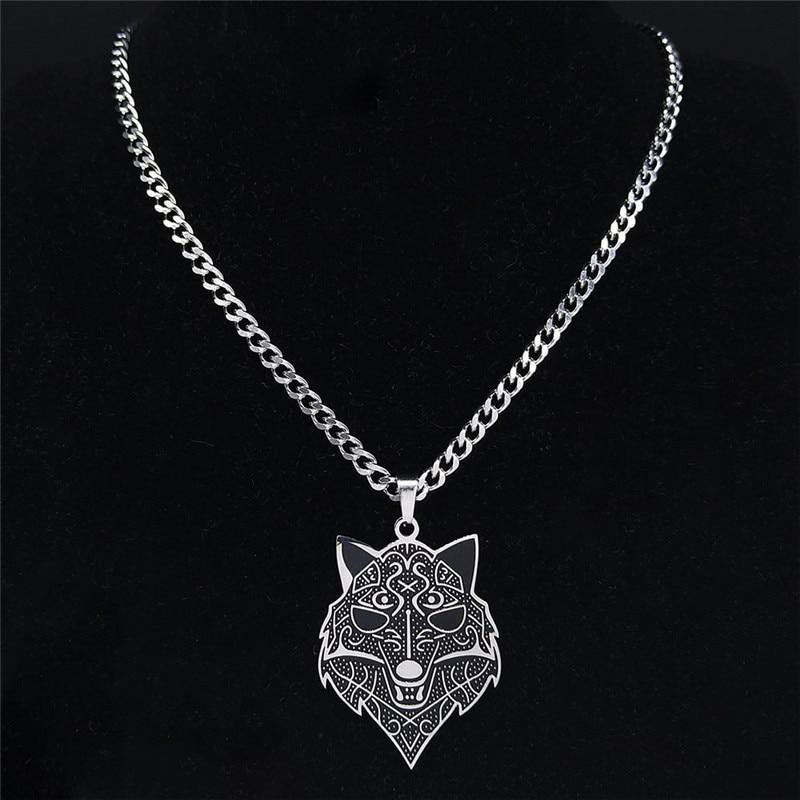 Viking Wolf Head Necklace - Wyvern's Hoard