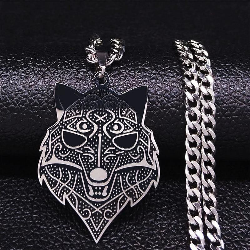 Viking Wolf Head Necklace - Wyvern's Hoard