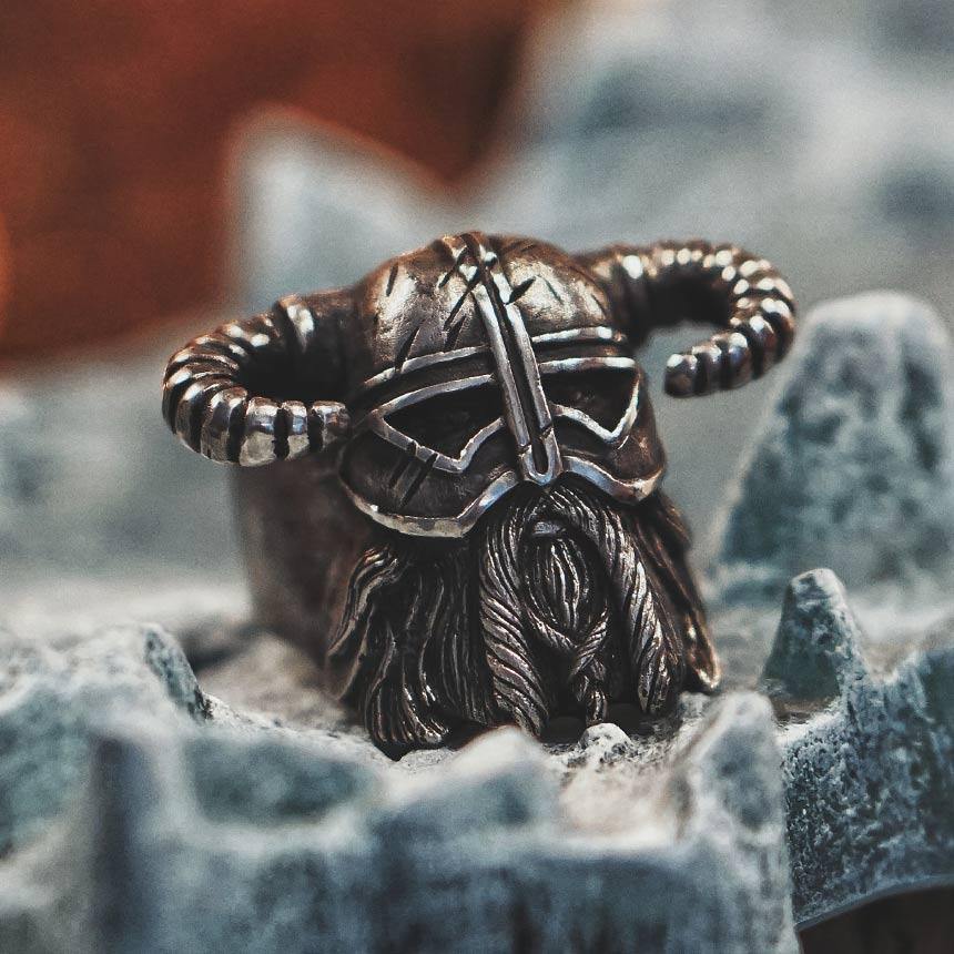 Viking Warrior Helm Ring - Wyvern's Hoard