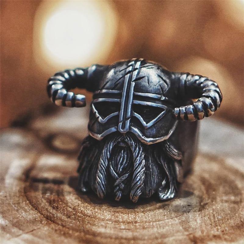 Viking Warrior Helm Ring - Wyvern's Hoard