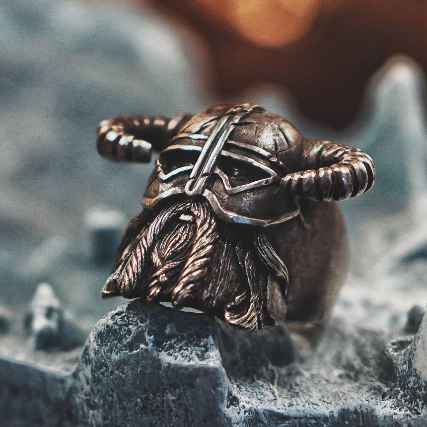 Viking Warrior Helm Ring - Wyvern's Hoard