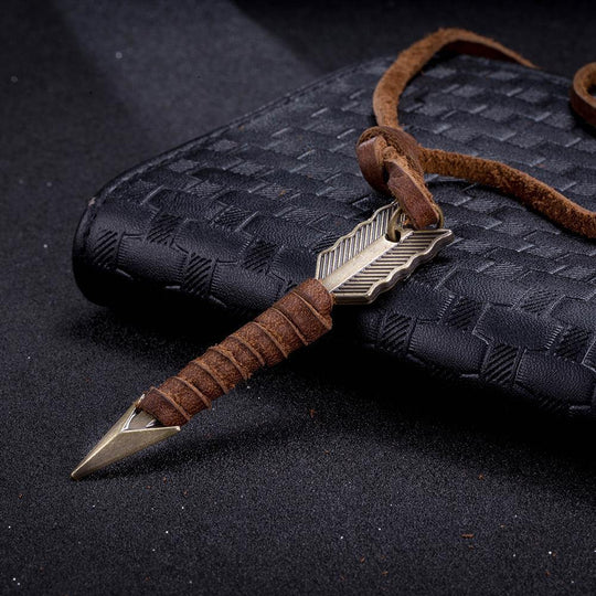 Vintage Arrow Leather Necklace Wyvern s Hoard