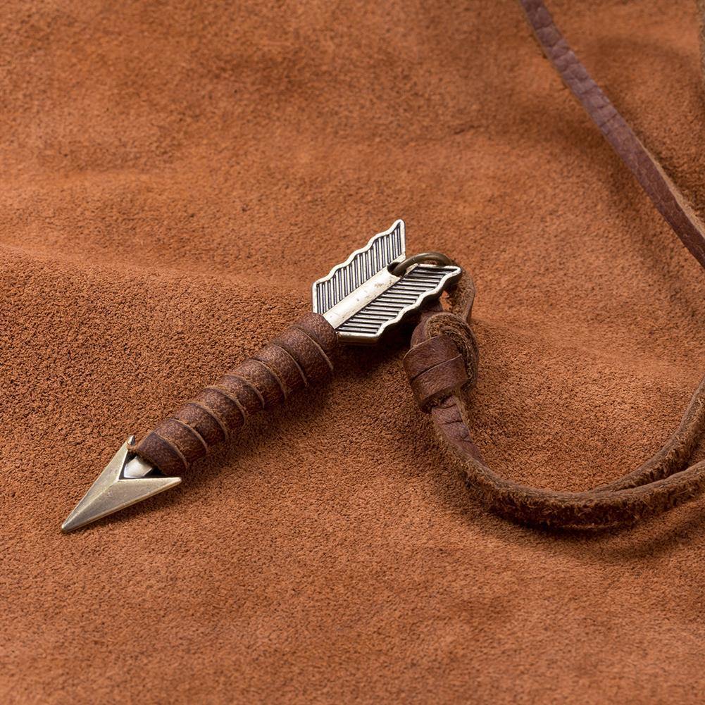 Vintage Arrow Leather Necklace - Wyvern's Hoard