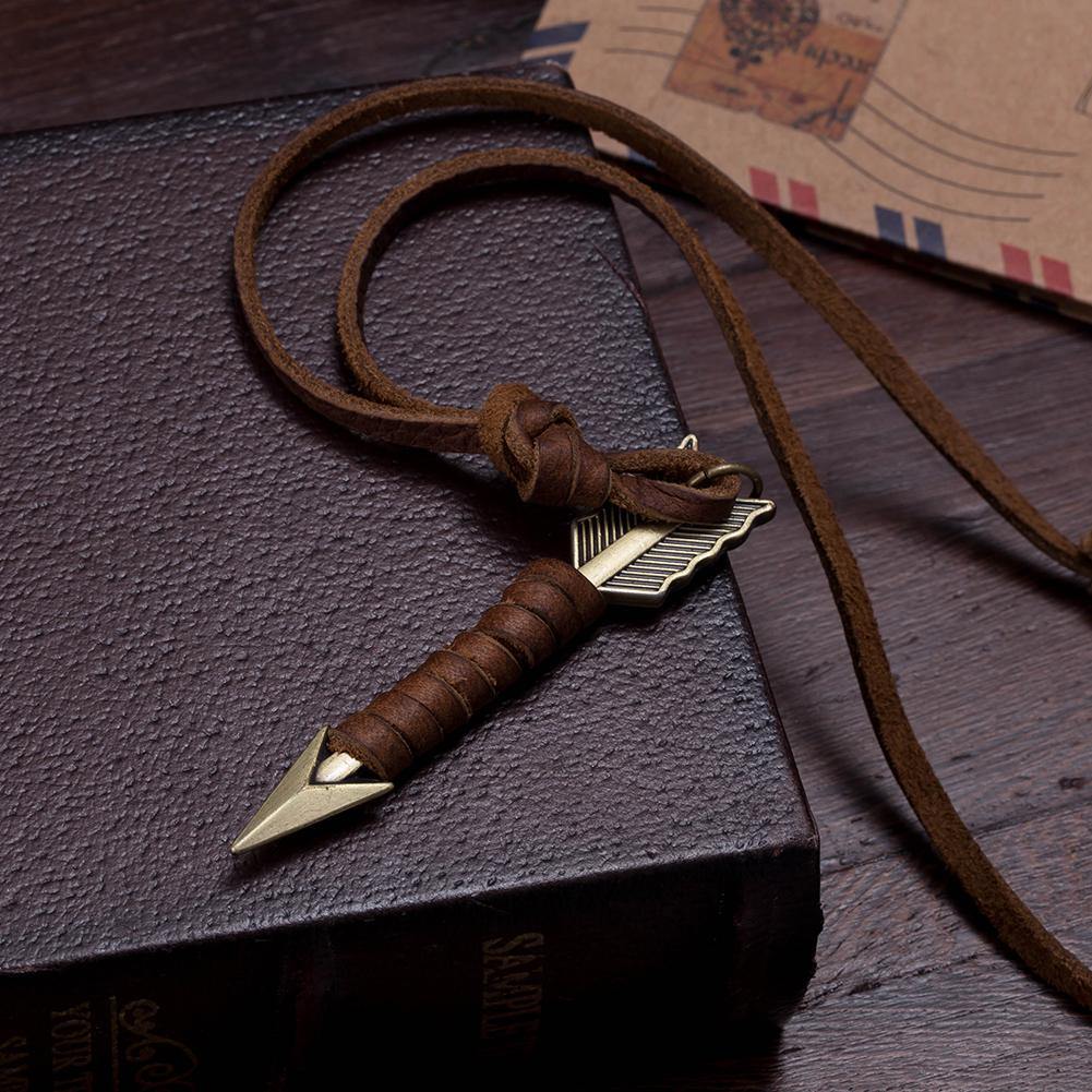 Vintage Arrow Leather Necklace - Wyvern's Hoard