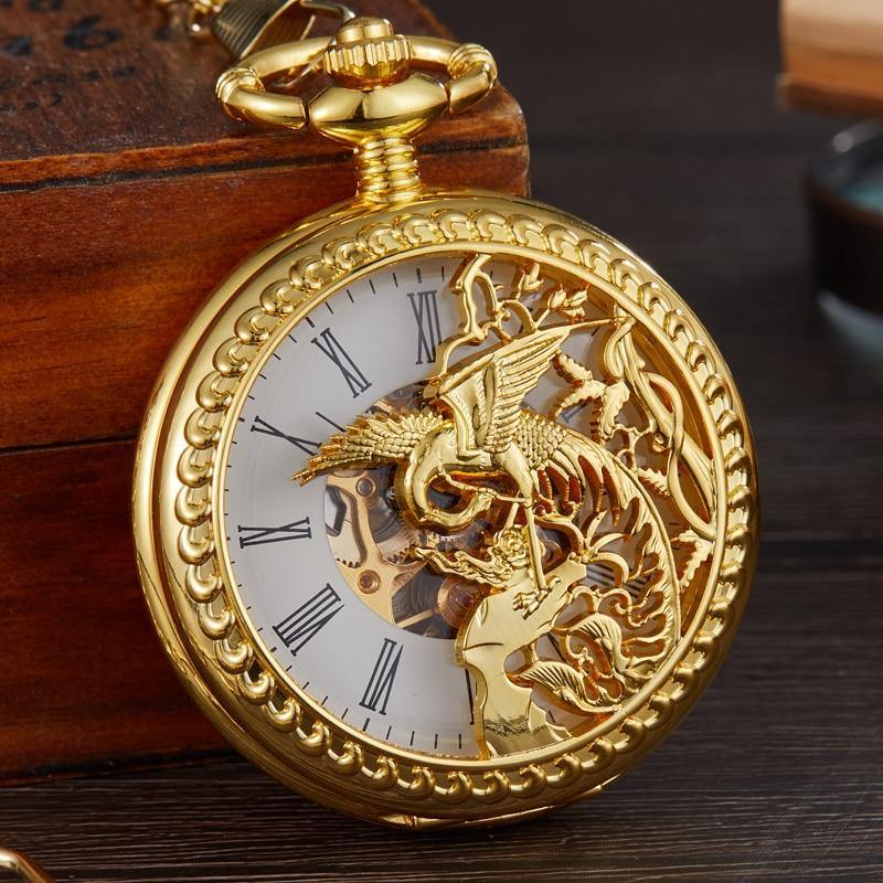Immortal Phoenix Mechanical Pocket Watch - Wyvern's Hoard