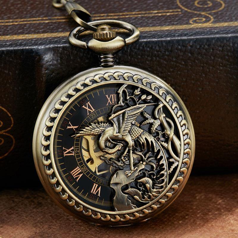 Immortal Phoenix Mechanical Pocket Watch - Wyvern's Hoard