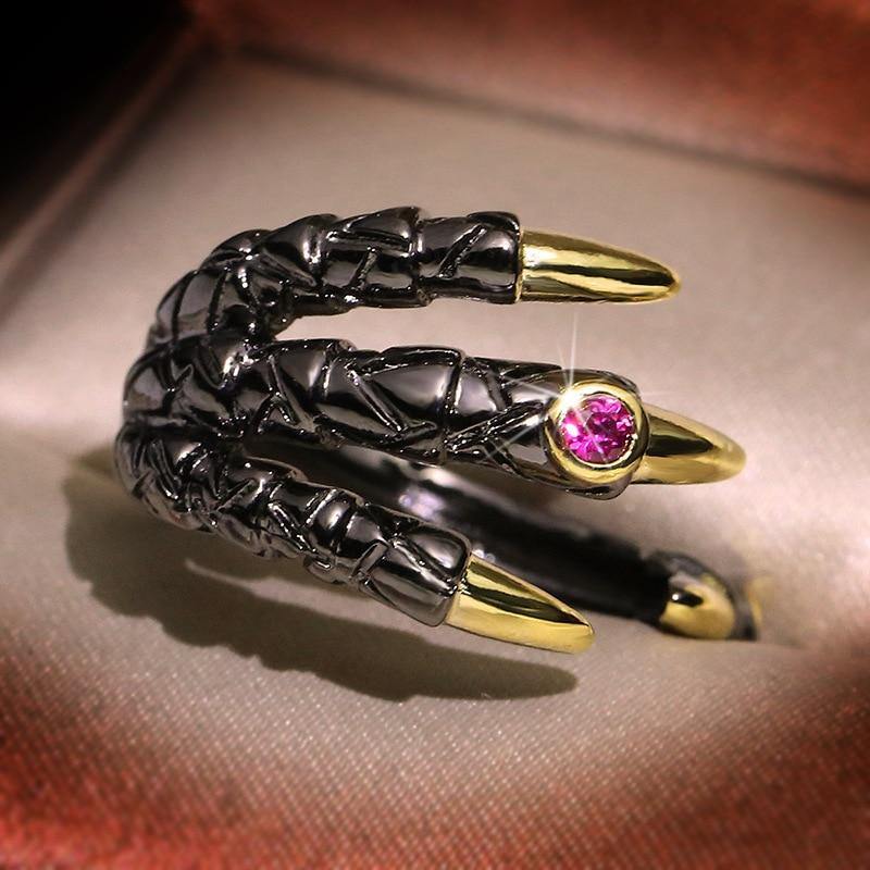 Jeweled Dragon Claw Ring - Wyvern's Hoard