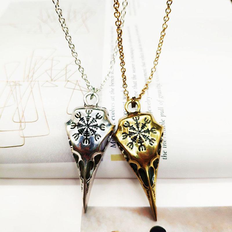 Glow in the Dark Runic Raven Amulet Necklace - Wyvern's Hoard