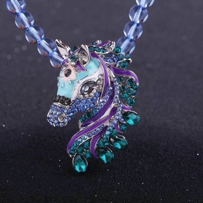 Crystal Horse Necklace - Wyvern's Hoard