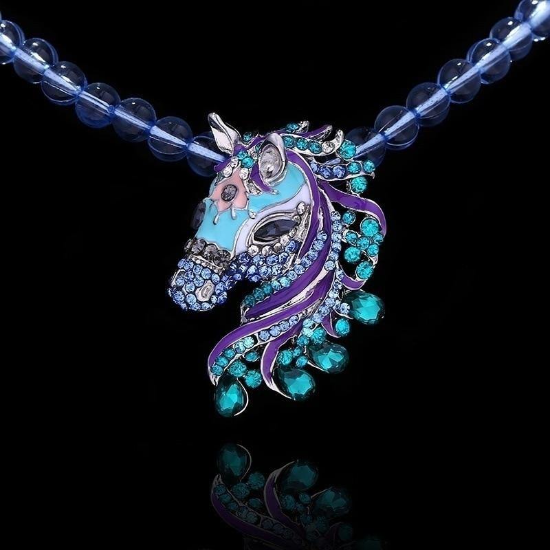 Crystal Horse Necklace - Wyvern's Hoard