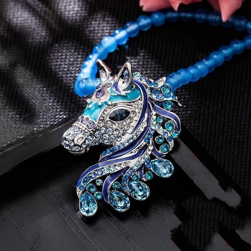 Crystal Horse Necklace - Wyvern's Hoard
