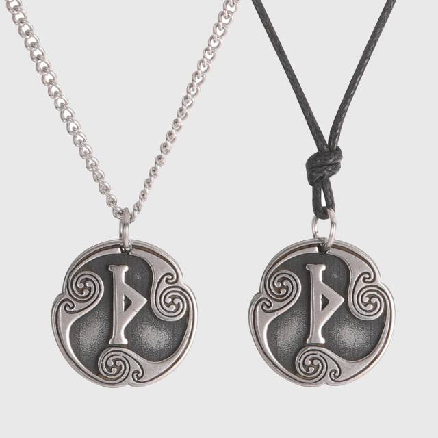 Elder Futhark Runes Medallion Necklace