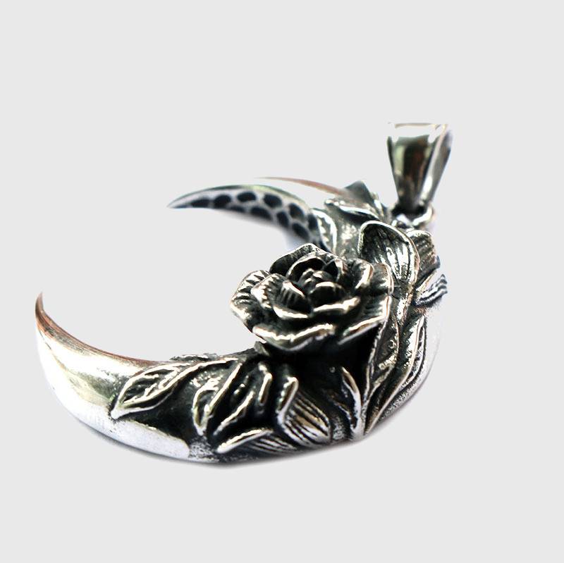 Rose Crescent Moon Necklace