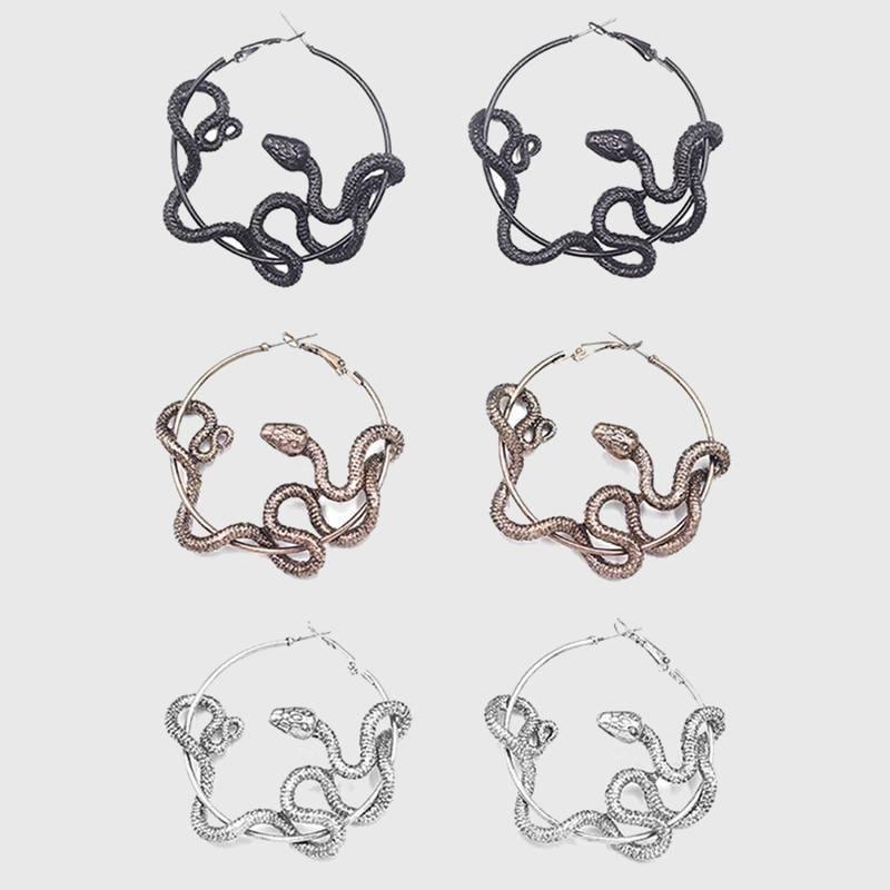 Coiling Snake Hoop Earrings - Wyvern's Hoard